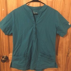 Teal Buttersoft Scrub Top